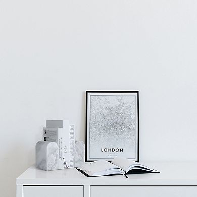 Marble Bookends, Non-Slip Heavy Duty