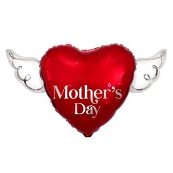 Red Heart Balloon with Angel Wings Tribute