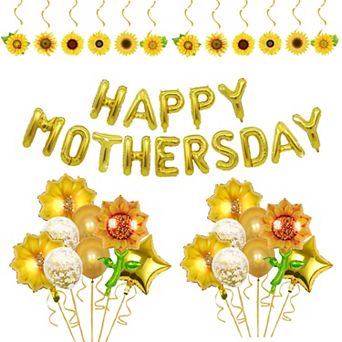 Gold Sunflower Balloon Set for Mother's Day