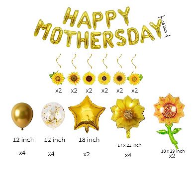 Gold Sunflower Balloon Set for Mother's Day