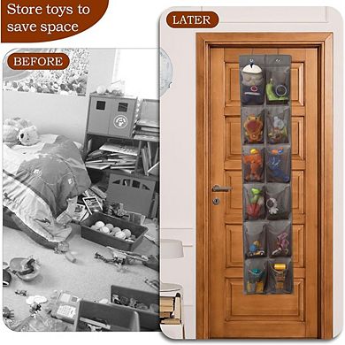 Over The Door Shoe Organizer with 12 Large Pockets Hanging Storage Rack