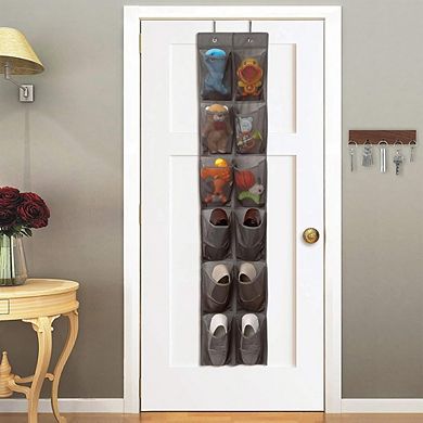 Over The Door Shoe Organizer with 12 Large Pockets Hanging Storage Rack