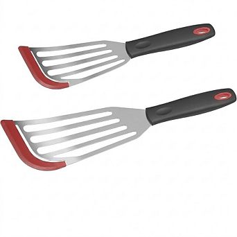 2-Pack Silicone Fish Spatulas, Heat-Resistant, Stainless Steel Core
