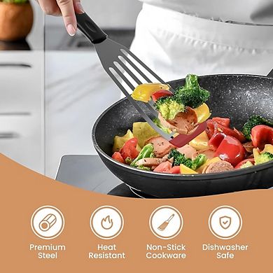 2-Pack Silicone Fish Spatulas, Heat-Resistant, Stainless Steel Core