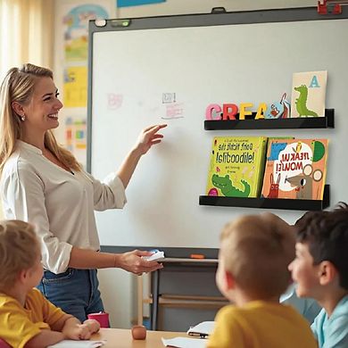 2-Pack Acrylic Magnetic Shelf Organizer for Whiteboard and Fridge Storage