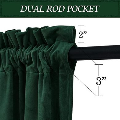 Velvet Curtains 2 Panels, Thermal Insulated, Half Blackout Drapes