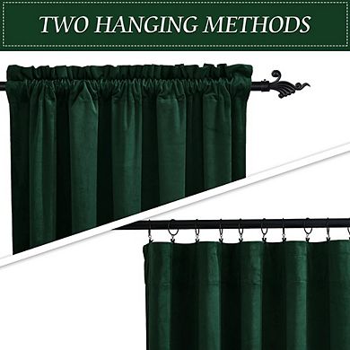 Velvet Curtains 2 Panels, Thermal Insulated, Half Blackout Drapes