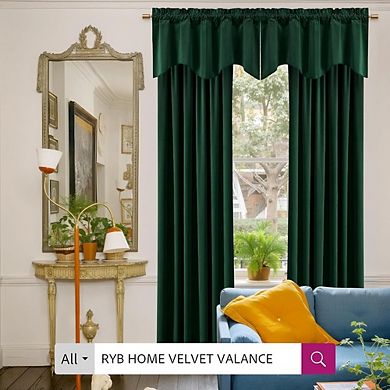 Velvet Curtains 2 Panels, Thermal Insulated, Half Blackout Drapes