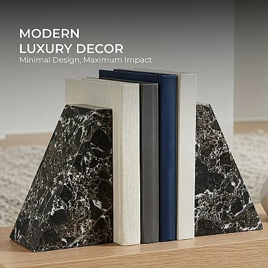 Modern Marble Bookends, Stylish Decor