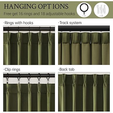 Velvet Blackout Curtains, Thermal Insulated Soundproof Back Tab Panels