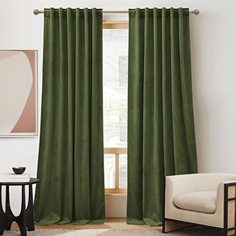 Velvet Room Darkening Curtains, Thermal Insulated Back Tab Panels