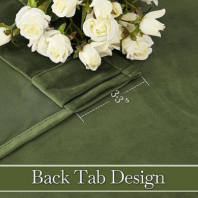 Velvet Room Darkening Curtains, Thermal Insulated Back Tab Panels