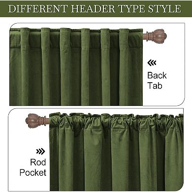 Velvet Room Darkening Curtains, Thermal Insulated Back Tab Panels