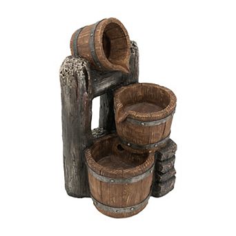 Decorative Two-Tiered Water Fountain with Woodland Animal Design