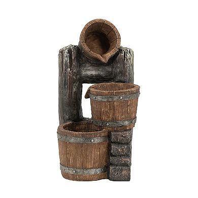 Decorative Two-Tiered Water Fountain with Woodland Animal Design