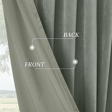 Velvet Blackout Curtains, Thermal Insulated Rod Pocket & Back Tab Panels
