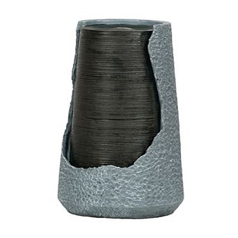Decorative Woodland Gnome Water Fountain with LED Light for Garden