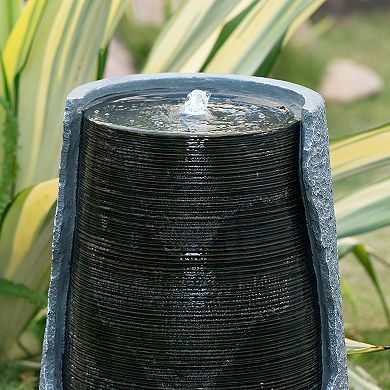 Decorative Woodland Gnome Water Fountain with LED Light for Garden