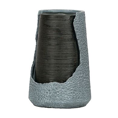 Decorative Woodland Gnome Water Fountain with LED Light for Garden