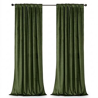 Velvet Blackout Curtains Thermal Insulated Drapes for Bedroom & Living Room