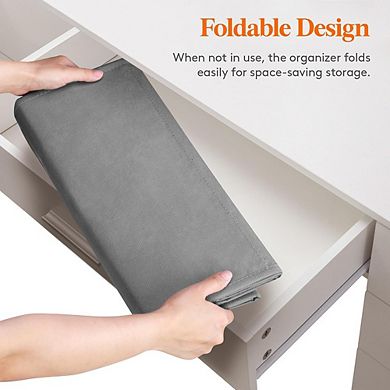 Over Door 5-Shelf Hanging Organizer with Clear Windows and Mesh Side Pockets