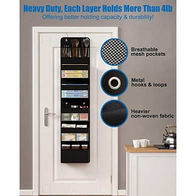 Over Door 6-Shelf Hanging Organizer for Closet and Bathroom Storage set of 2