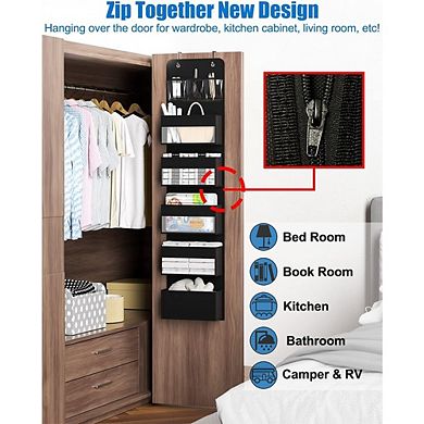 Over Door 6-Shelf Hanging Organizer for Closet and Bathroom Storage set of 2