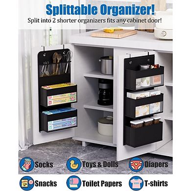 Over Door 6-Shelf Hanging Organizer for Closet and Bathroom Storage set of 2