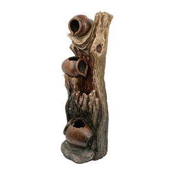 Cement Round Water Fountain with Light and Pump for Garden Decor