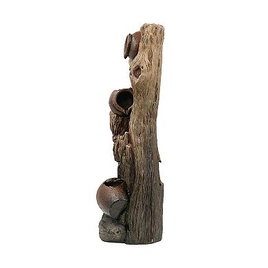 Cement Round Water Fountain with Light and Pump for Garden Decor