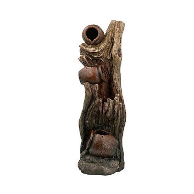 Cement Round Water Fountain with Light and Pump for Garden Decor