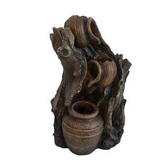 Decorative 3 tier Bucket Fountain with Lights and Pump for Patio