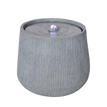 5 tier d Concrete Tall Slim Fountain with LED Lit Column Decor