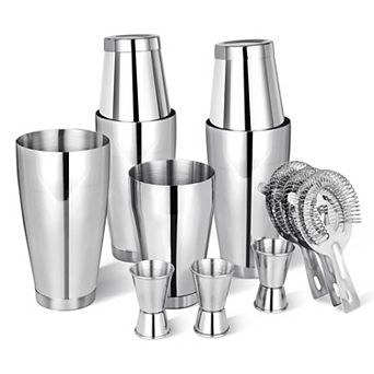 12 pc Boston Shaker Cocktail Set with 18oz & 28oz Drink Shakers, Bar Tools for Beginners