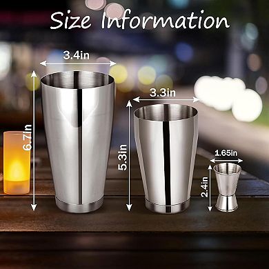 12-Piece Boston Shaker Cocktail Set with 18oz & 28oz Drink Shakers, Bar Tools for Beginners