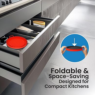 2-Pack Collapsible Silicone Air Fryer Liners, Reusable, Heat-Resistant
