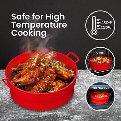 2-Pack Collapsible Silicone Air Fryer Liners, Reusable, Heat-Resistant