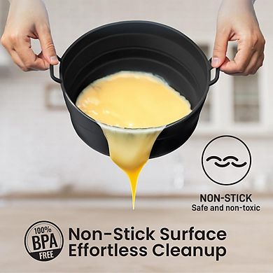 2-Pack Collapsible Silicone Air Fryer Liners, Reusable, Heat-Resistant