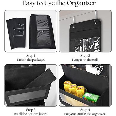 Over Door Hanging Organizer with 4 Large Pockets for Storage set of 2