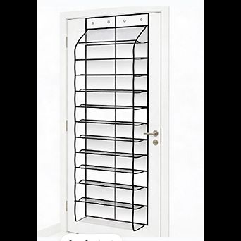 Over The Door Shoe Organizer with 12 Breathable Pockets Hanging Storage Rack