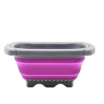 6-qt Collapsible Kitchen Colander Set with Extendable Handles, Dishwasher Safe, BPA Free