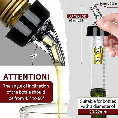 Automatic 1oz Spirit Pourer - Quick Shot Wine & Cocktail Dispenser (12 Pack)