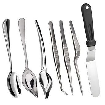 7 pc Stainless Steel Culinary Tools Set for Chefs & Home Cooks