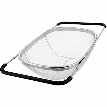6-qt Collapsible Stainless Steel Colander with Expandable Handles & Fine Mesh Sieve