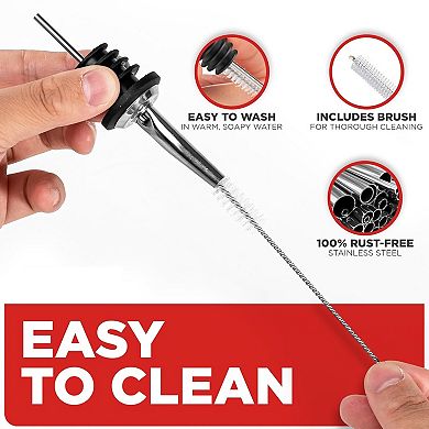 48-Pack Stainless Steel Pourers for Liquor, Wine & Alcohol Bottles Bar Accessories