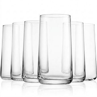 Crystal Glass Set 6 Tall Glasses for Everyday Beverages