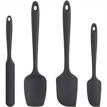 Heat-Resistant Black Silicone Spatula Set (600°F)