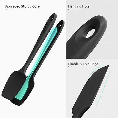Heat-Resistant Black Silicone Spatula Set (600°F)