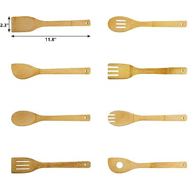16-Piece Cooking Utensil Set - Natural, Nonstick Wooden Spoons & Spatulas