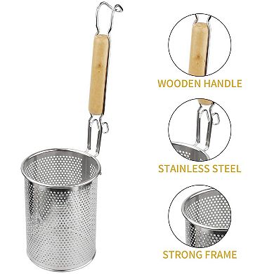 Stainless Steel Spaghetti Strainer Spoon with Handle, 14.7”